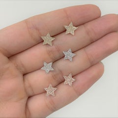 14K Yellow Gold 0.21 Carat Diamond Star Stud Earrings
