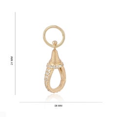14K Yellow Gold 0.21 Ct Diamond Pavé Charm Push Gate Clasp Anniversary Gift
