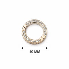 14kt Yellow Gold 0.21 Ct Natural Diamond Round Openable Clasp Lock Finding