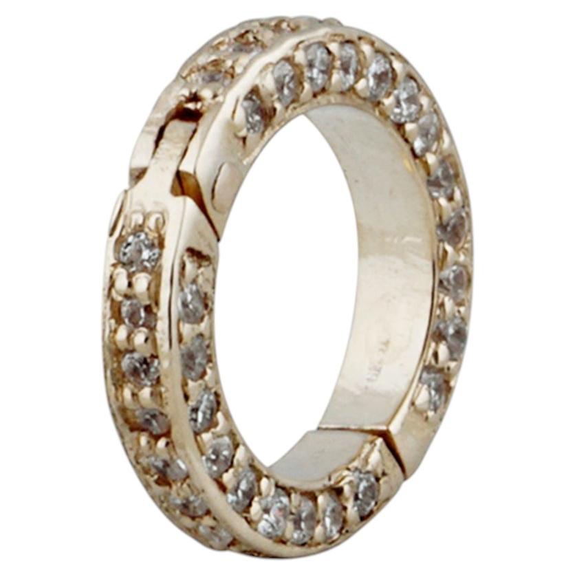 14kt Yellow Gold 0.21 Ct Natural Diamond Round Openable Clasp Lock Finding