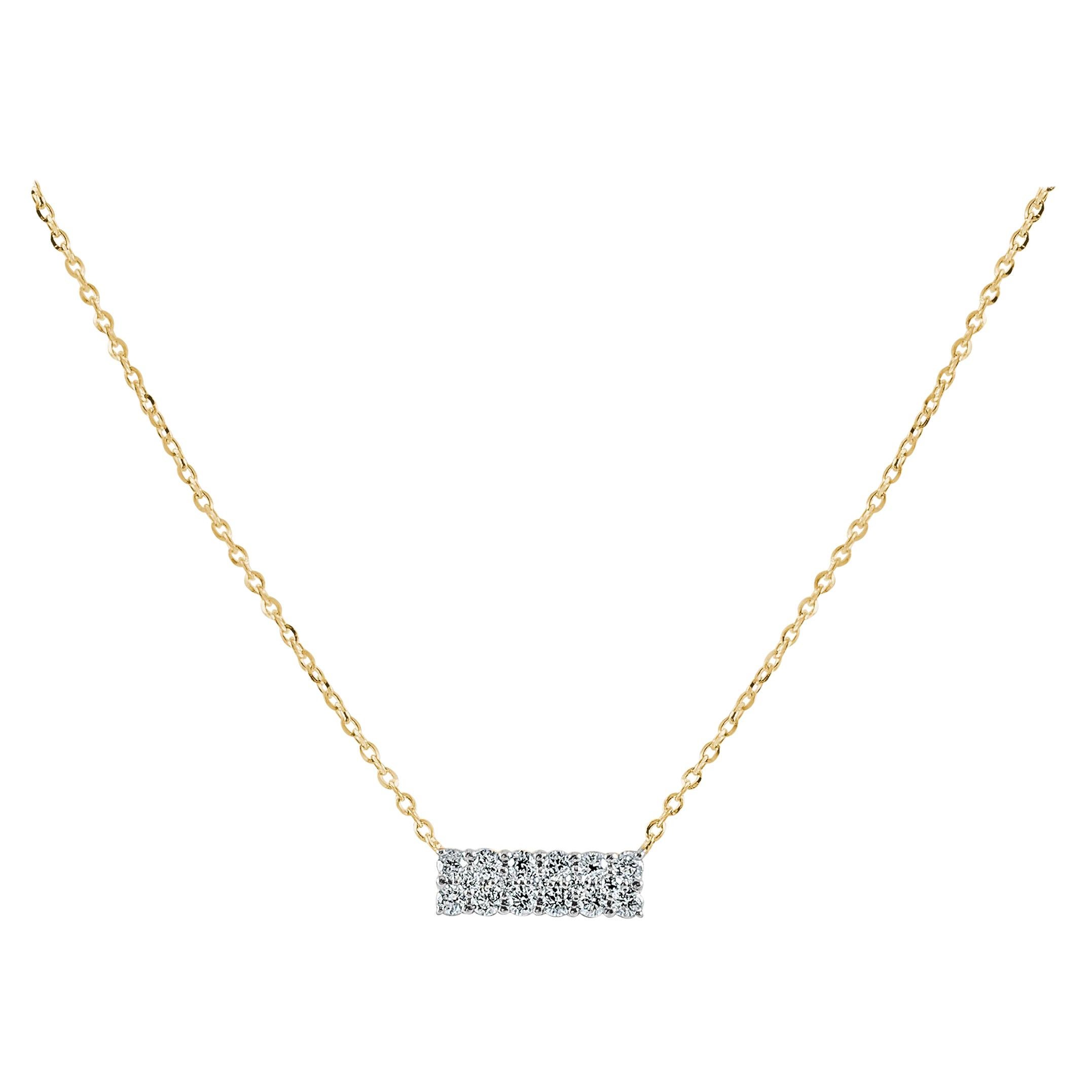 14k Yellow Gold 0.23 Carat Diamond Necklace For Sale