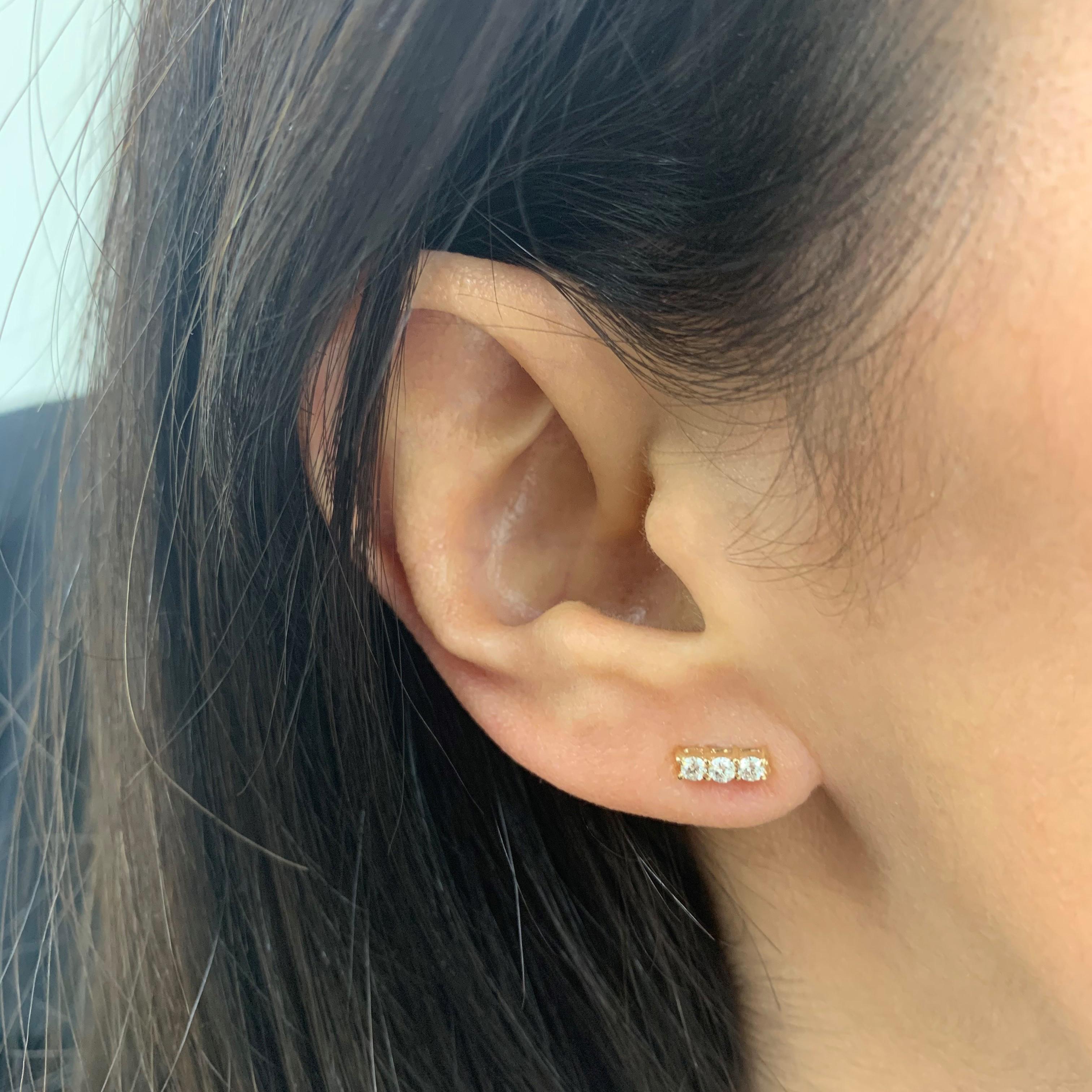 bar diamond earrings