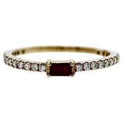 14K Yellow Gold 0.24 CT Diamond 
0.12 CT Ruby Ring Band Size 6