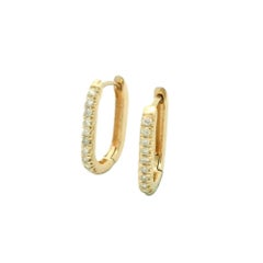 14k Yellow Gold 0.25 Carat Round-cut Diamond Paperclip Earrings