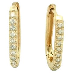 14k Yellow Gold 0.25 Carat Round-cut Diamond Paperclip Earrings 