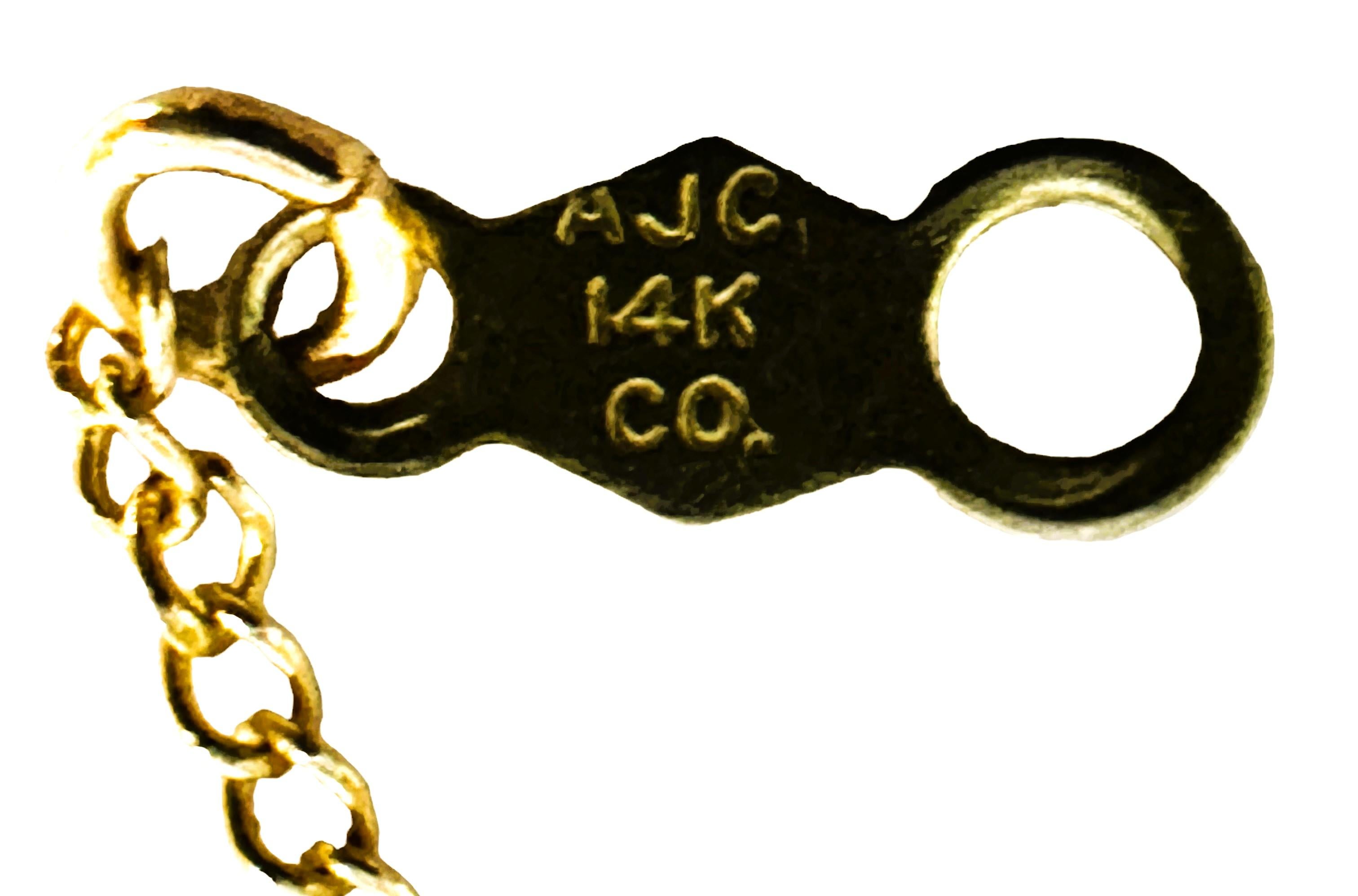14k Gelbgold .025 Karat Diamant Tropfenanhänger mit Tränenanhänger und 14k Goldkette 18,5