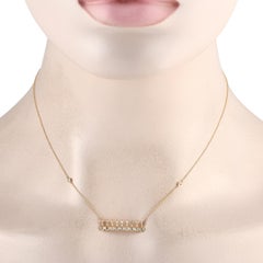 14K Yellow Gold 0.25ct Diamond Bar Necklace