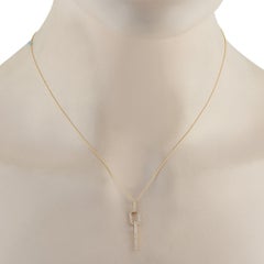 14K Yellow Gold 0.25ct Diamond Geometric Necklace PN16230-Y