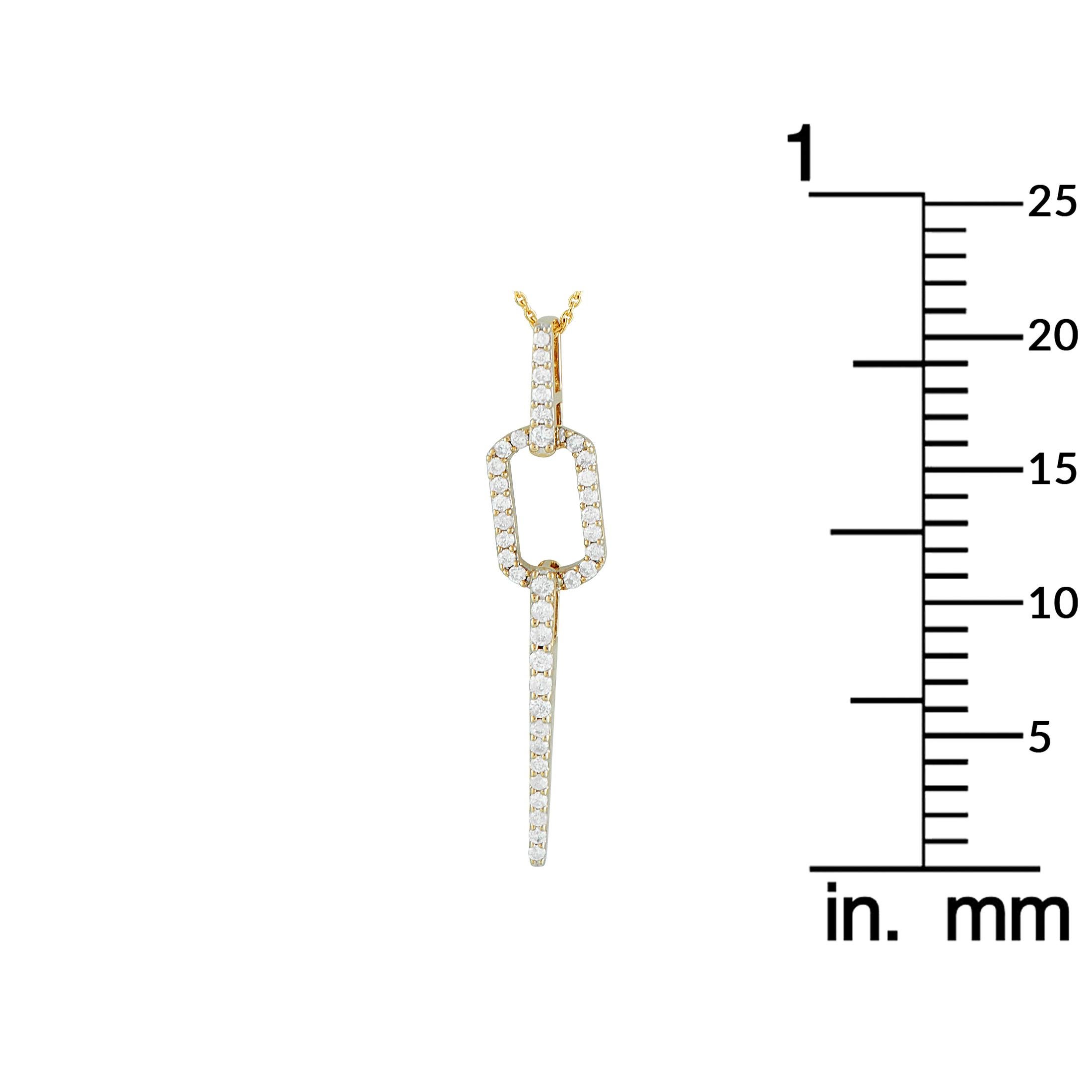 14K Yellow Gold 0.25ct Diamond Geometric Necklace PN16230-Y Neuf - En vente à Southampton, PA