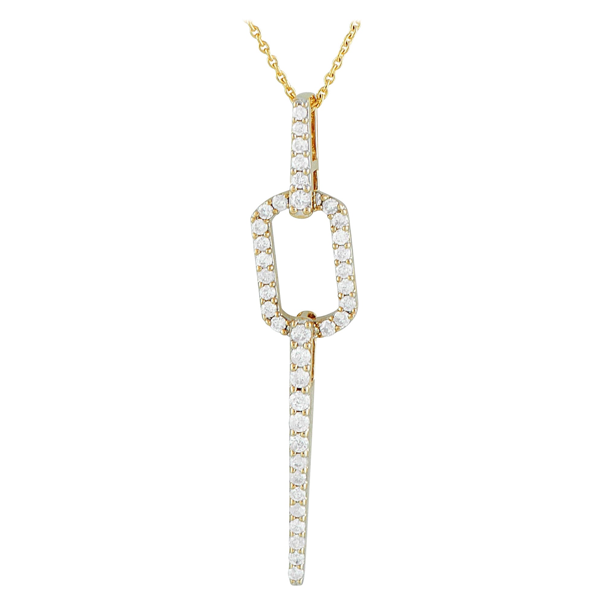 14K Yellow Gold 0.25ct Diamond Geometric Necklace PN16230-Y