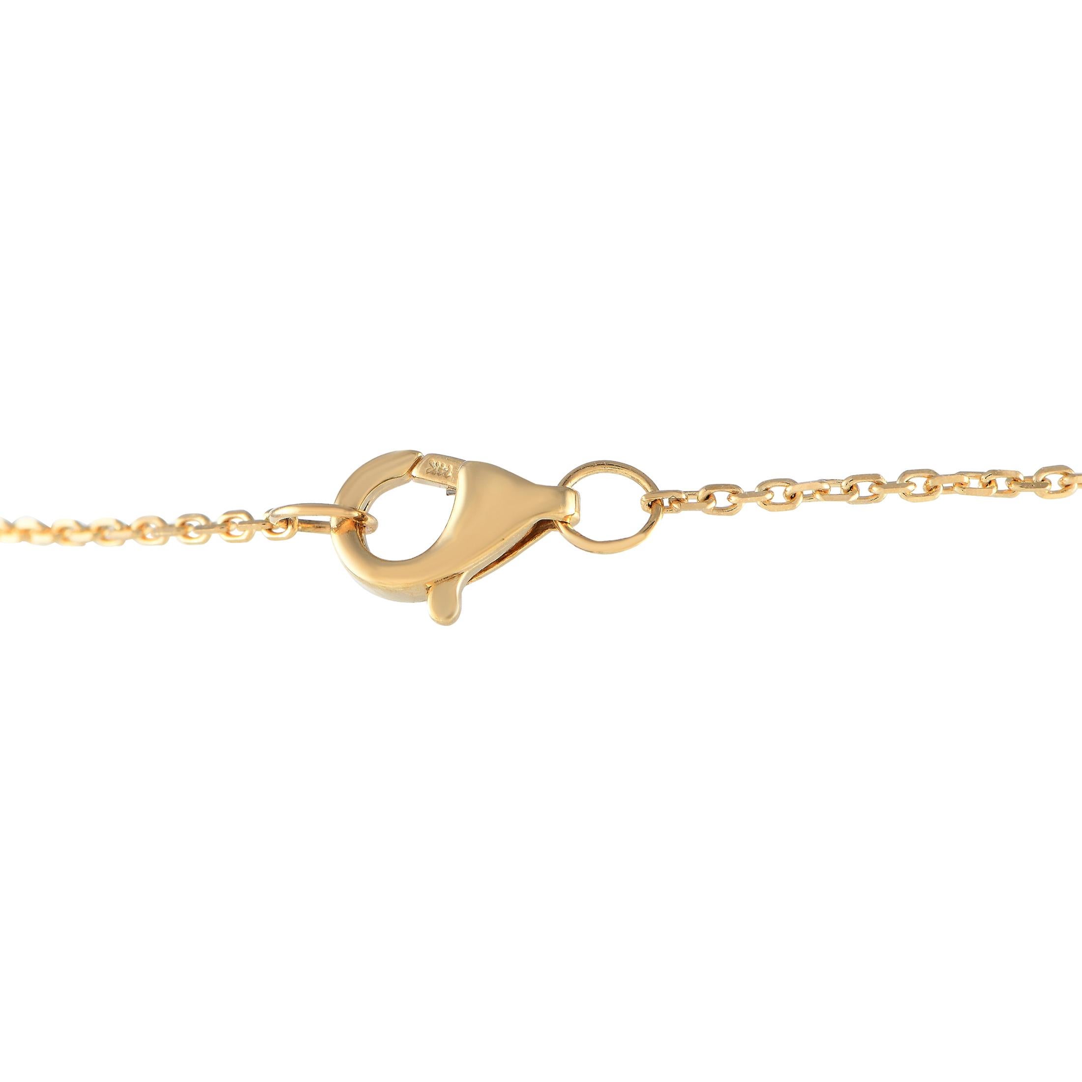 Round Cut 14K Yellow Gold 0.25ct Diamond Heart Bracelet For Sale