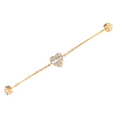 14K Yellow Gold 0.25ct Diamond Heart Bracelet