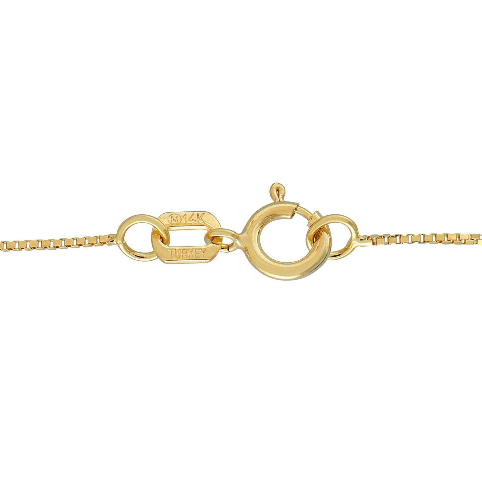 Taille ronde 14K Yellow Gold 0.25ct Diamond Hexagon Necklace PN16342 en vente