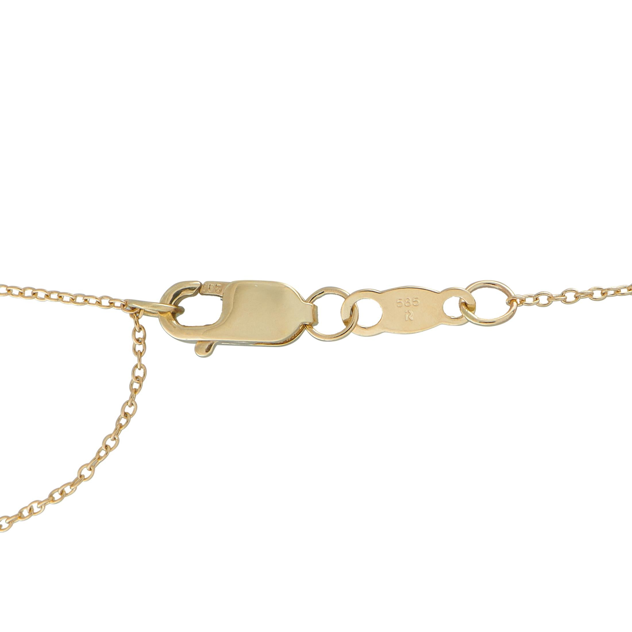 14K Yellow Gold 0.25ct Diamond Necklace NK02083-Y Corte redondo en venta