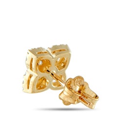 Boucles d'oreilles quadrilobées en or jaune 14K avec 0,25 ct de diamant ER29885-Y