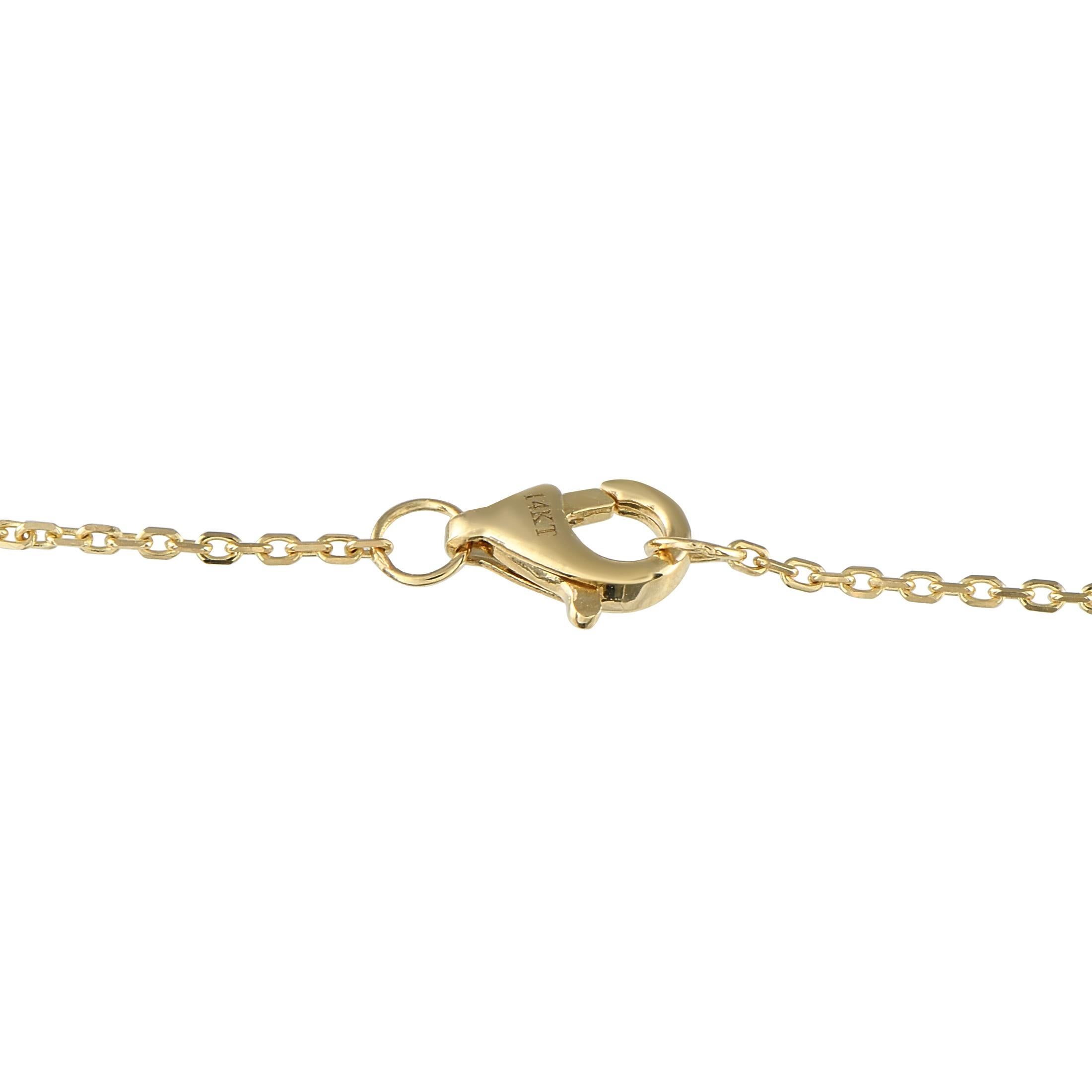 Round Cut 14K Yellow Gold 0.25ct Diamond Station Bracelet For Sale