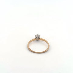 Mid-20th Century 14K Yellow Gold 0.25ct E VS2 Diamond Engagement Ring