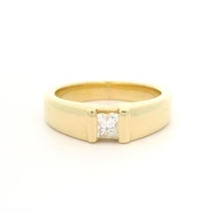 14k Gelbgold Verlobungsring mit 0,26 Karat Diamant im Prinzessinnenschliff Solitär