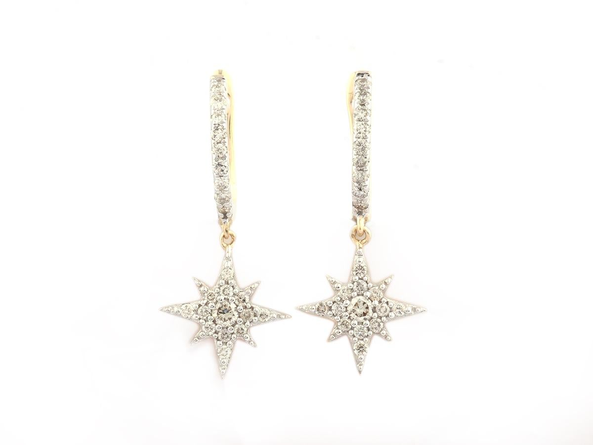 Materiale:  Oro giallo 14KT
Peso dell'oro: 1,41 grammi
Dimensione dell'orecchino: 1,8cmX1cm
Incastonato con : Diamante 
A. Stone : 44 diamanti naturali

Carati di diamante: 0,29
Peso totale dei carati:  0.29

Colore del diamante :  GH
Chiarezza del