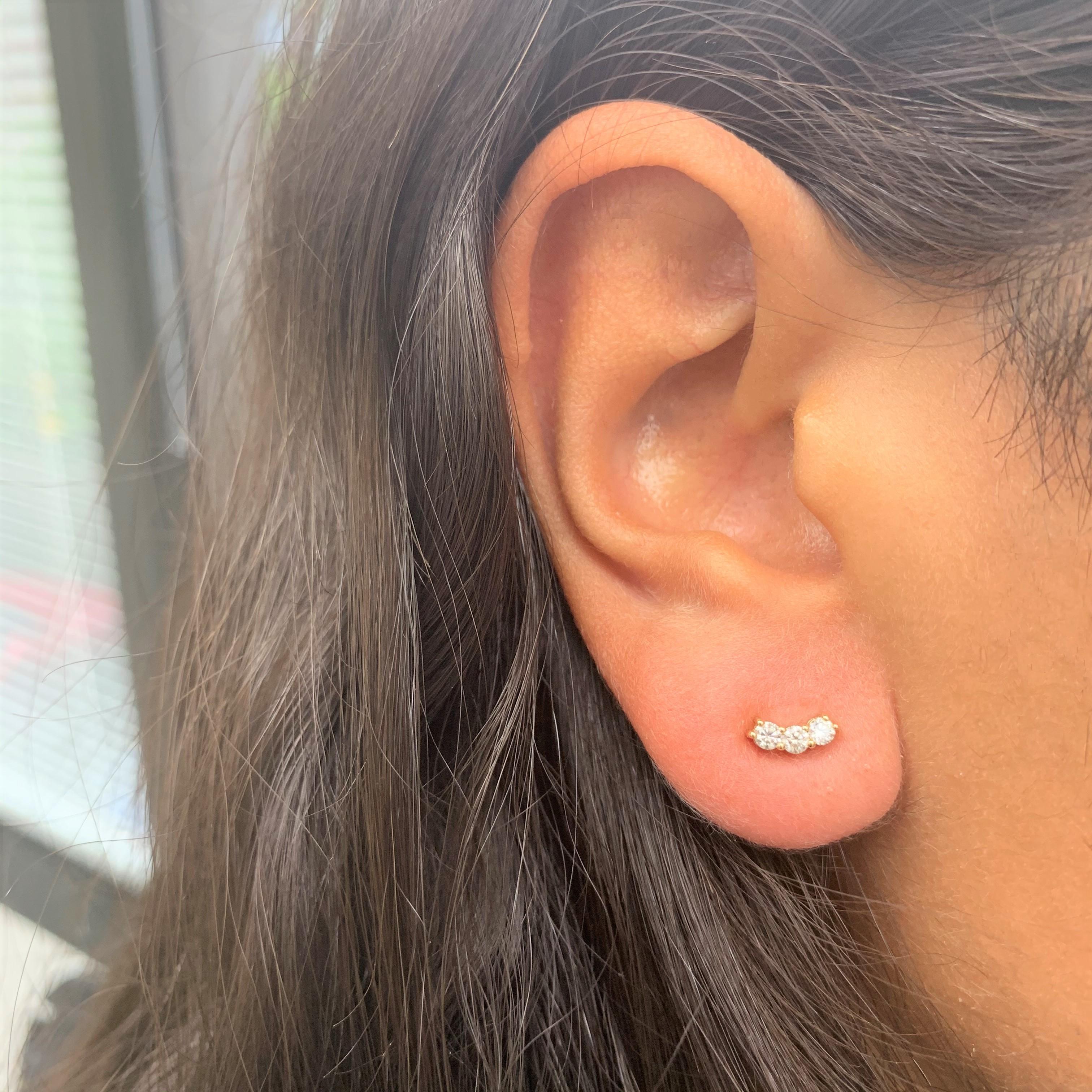 Let Stunning Sparkle Diamonds adorn your lobes!
Crafted of 14K Gold, these small and dainty Stud Earrings featuring approximately 0.30cts of White Round Natural Diamonds are a great look for everyday! Each Stud measures 1/4 of an inch. 
-14K 