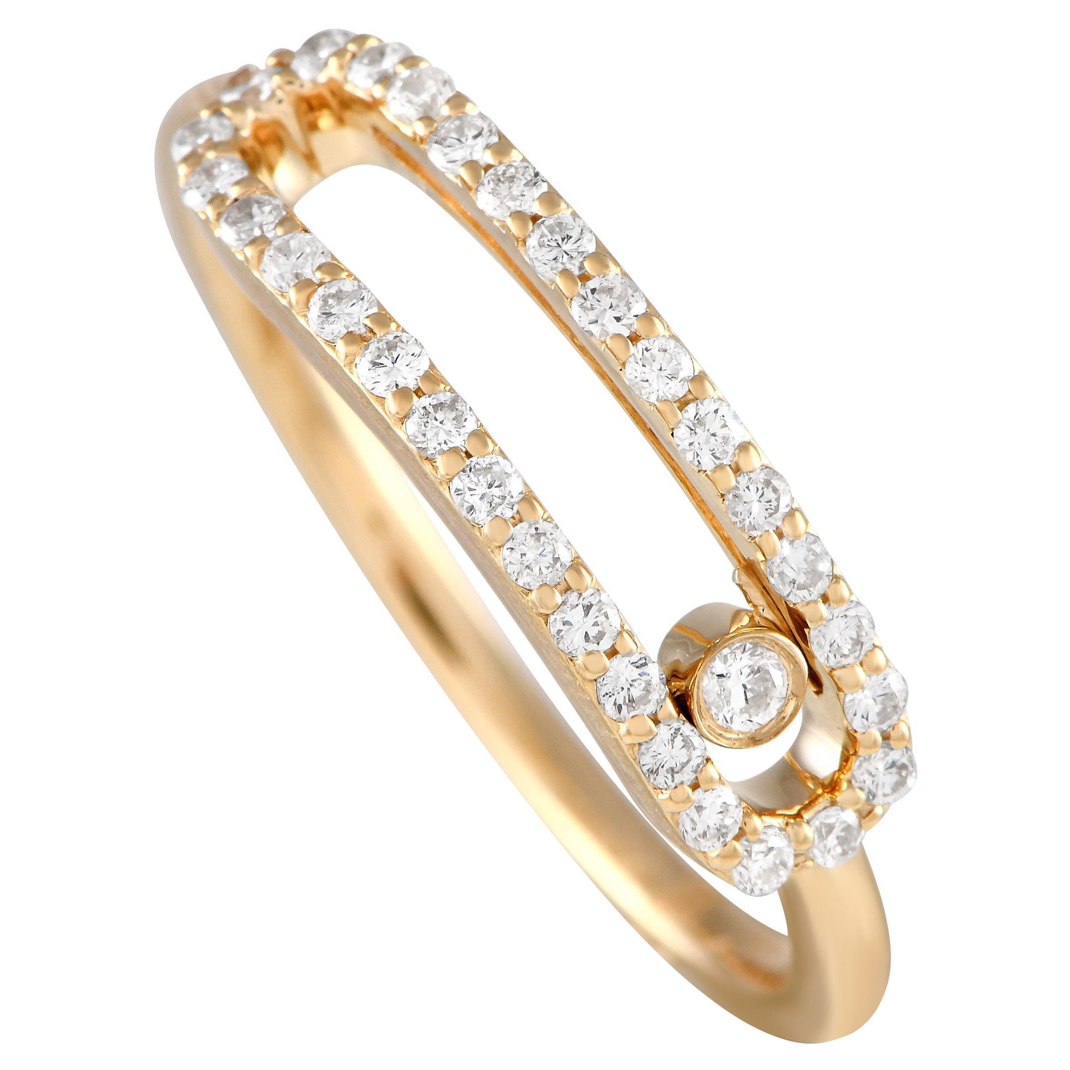 14K Yellow Gold 0.30ct Diamond Sliding Ring