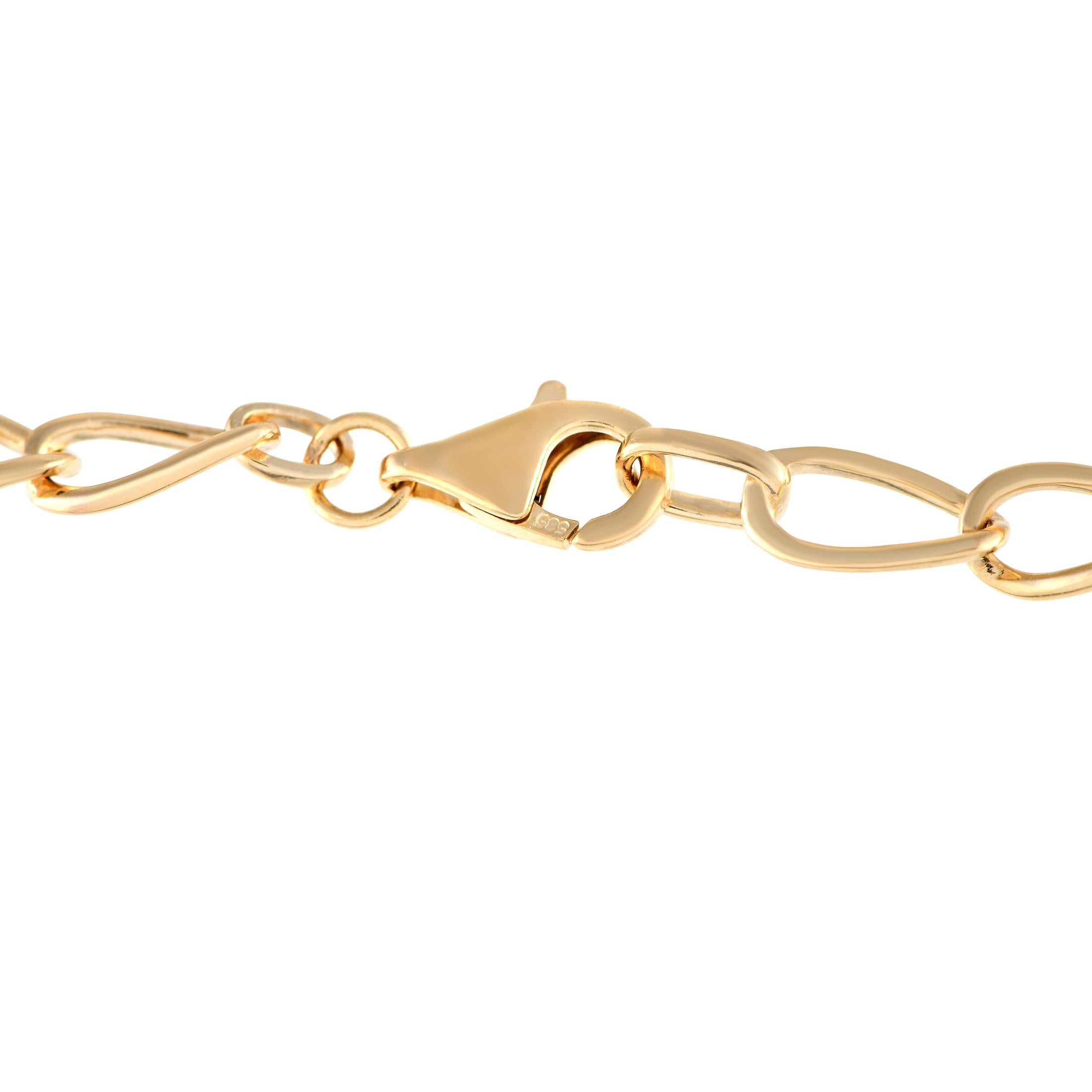 Taille ronde Bracelet étoile de David en or jaune 14 carats et diamants 0,30 carat  en vente