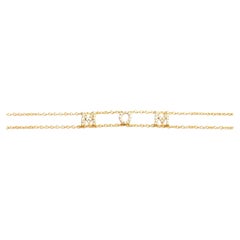 Bracelet en or jaune 14 carats 0.32 CT Natural Diamond Pave "MOM" Letter Station Chain Bracelet