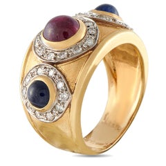 14K Yellow Gold 0.32ct Diamond, Ruby, and Sapphire Ring MF01-070826