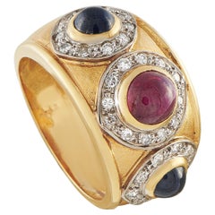 14K Yellow Gold 0.32ct Diamond, Ruby, and Sapphire Ring MF01-070826