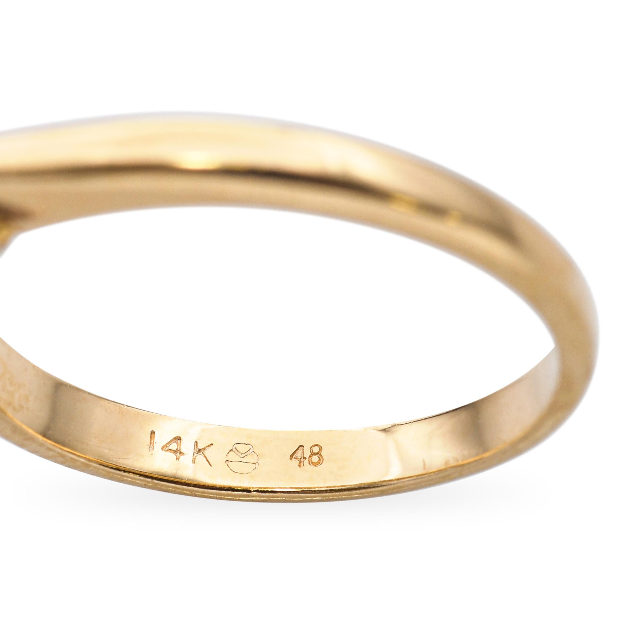 Bague de fiançailles en or jaune 14k 0.33ct Pixel Cut Diamond Bon état - En vente à New York, NY