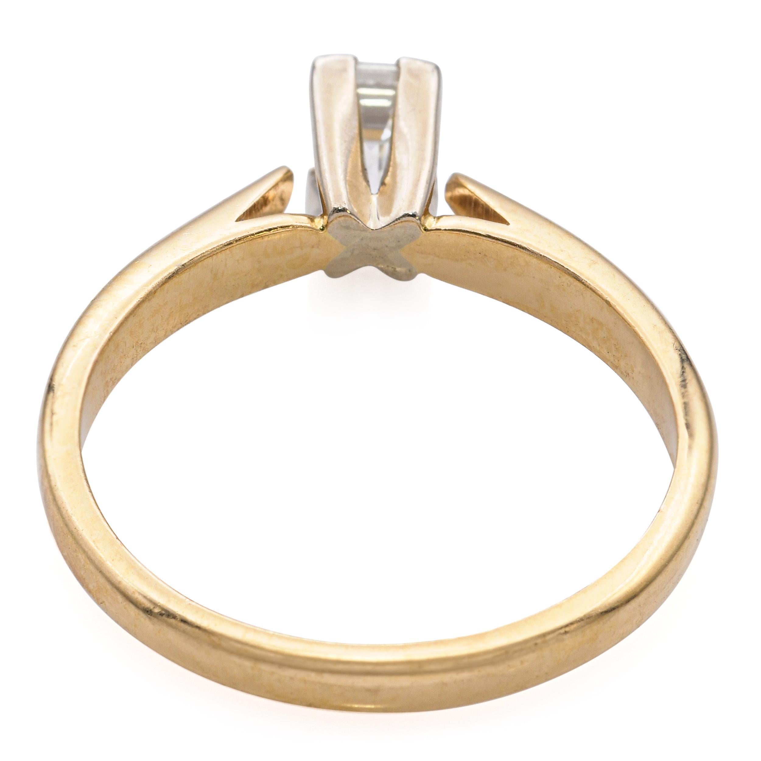Bague de fiançailles en or jaune 14k 0.33ct Pixel Cut Diamond en vente 1