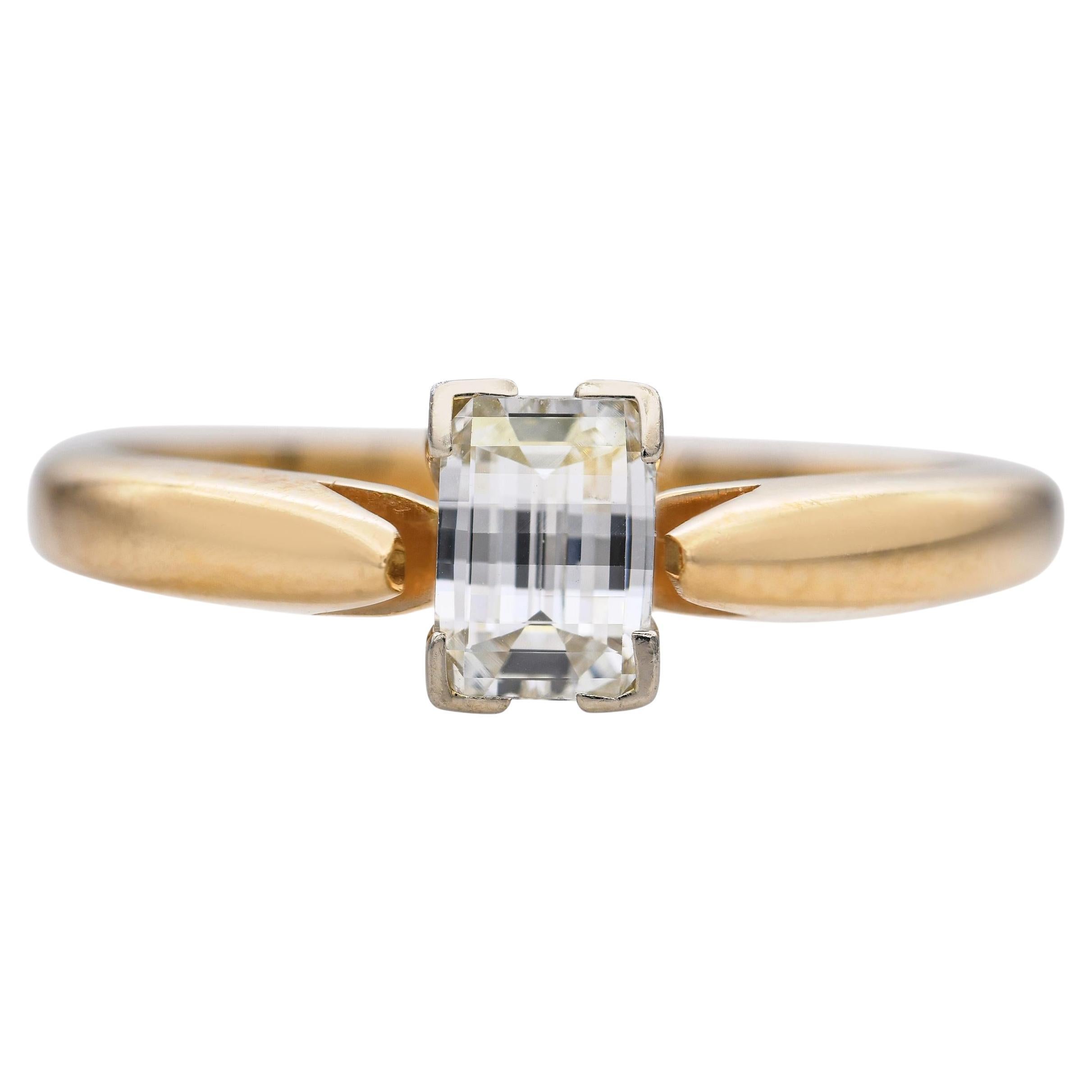 Bague de fiançailles en or jaune 14k 0.33ct Pixel Cut Diamond en vente