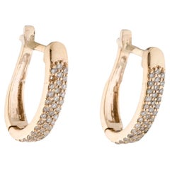 Petits boucles d'oreilles en or jaune 14 carats avec diamants 0,33 carat