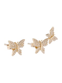 14k Yellow Gold 0.35 Carat Diamond Butterfly Earring