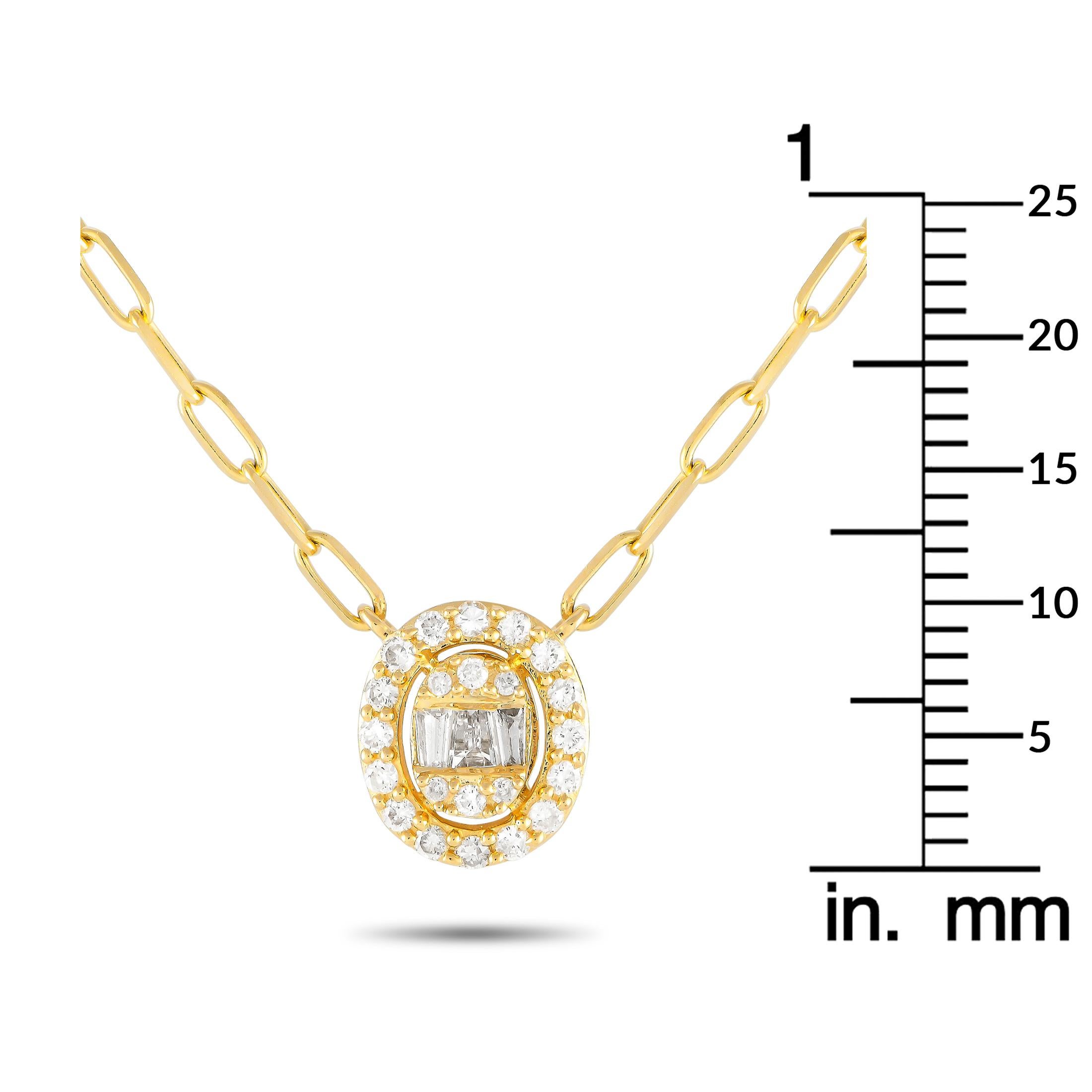 14K Yellow Gold 0.35ct Diamond Link Necklace In New Condition In Southampton, PA
