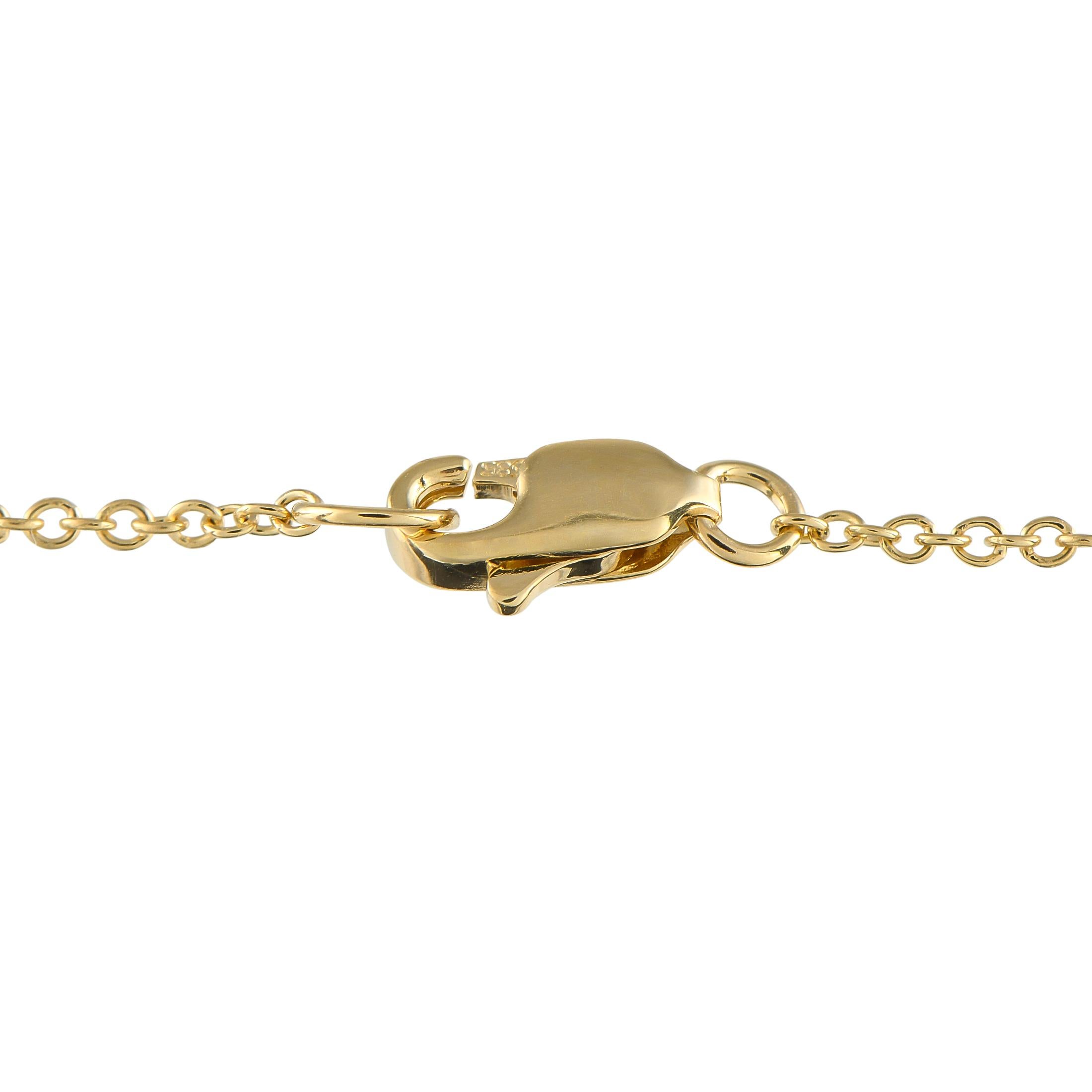 Round Cut 14K Yellow Gold 0.35ct Diamond Necklace For Sale