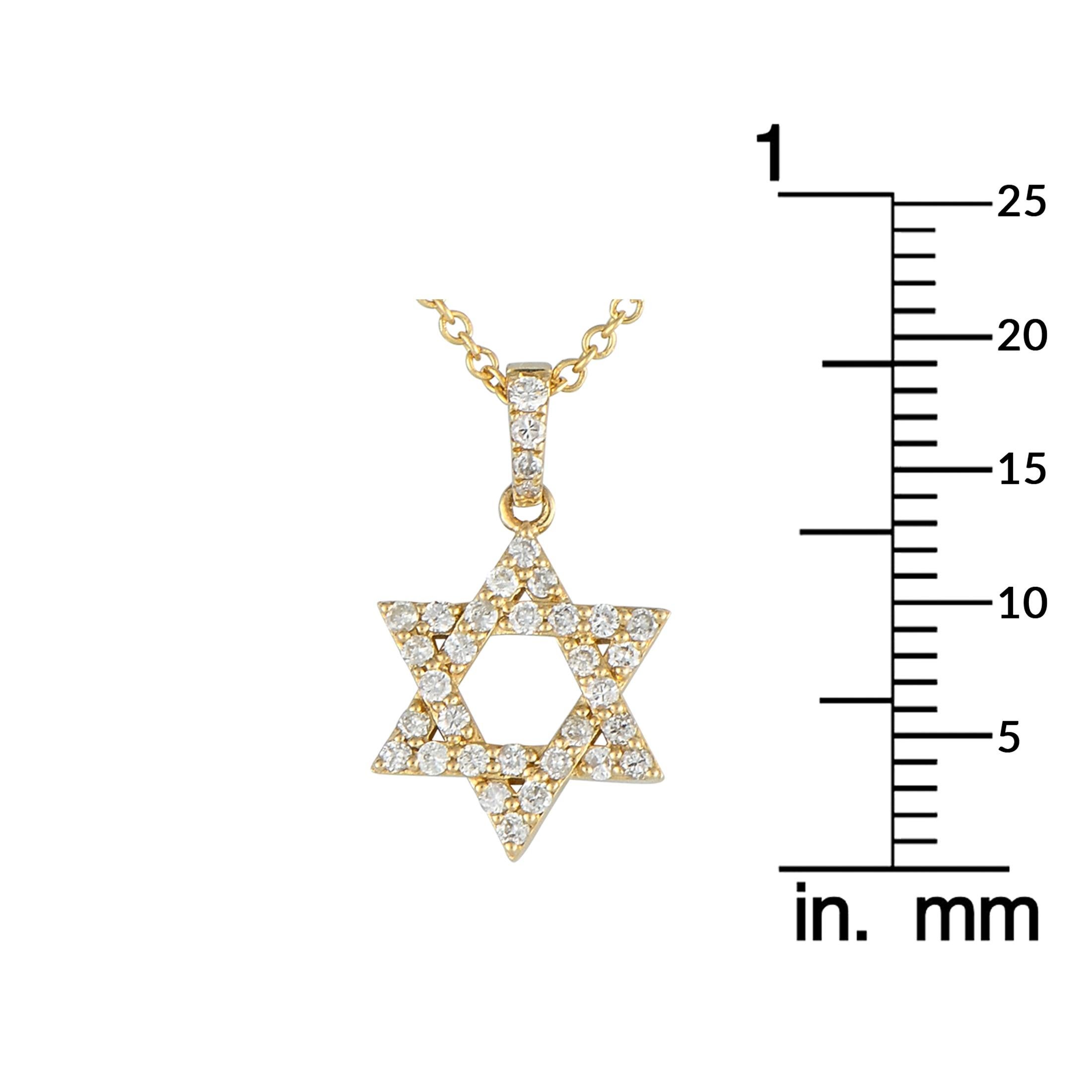 14K Yellow Gold 0.35ct Diamond Necklace In New Condition For Sale In Southampton, PA
