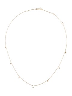 14K Yellow Gold 0.35ct Diamond Station Necklace for Her