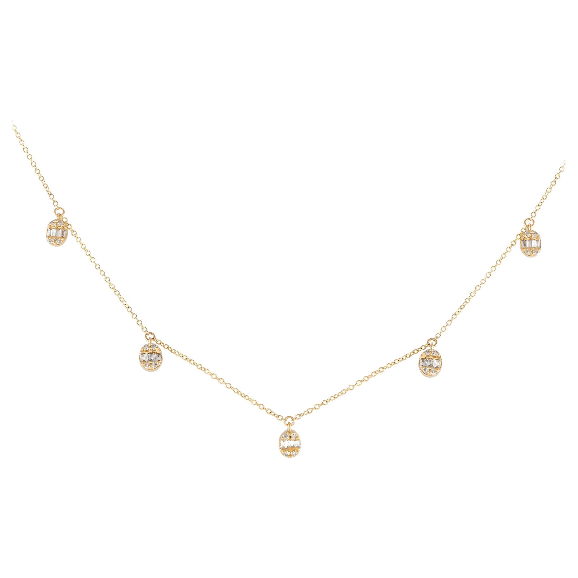 Collar Estación Diamante Oro Amarillo 14K 0.35ct
