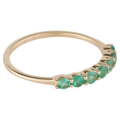 14K Yellow Gold 0.35ctw Round Emerald Band, Size 6.5 Round Modified Brilliant 14K Yellow Gold 0.35ctw Round Emerald Band, Size 6.5 Round Modified Brilliant