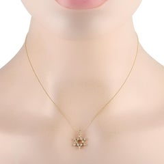 Collier Étoile de David en or jaune 14 carats avec diamants 0,38 carat PN15241-Y