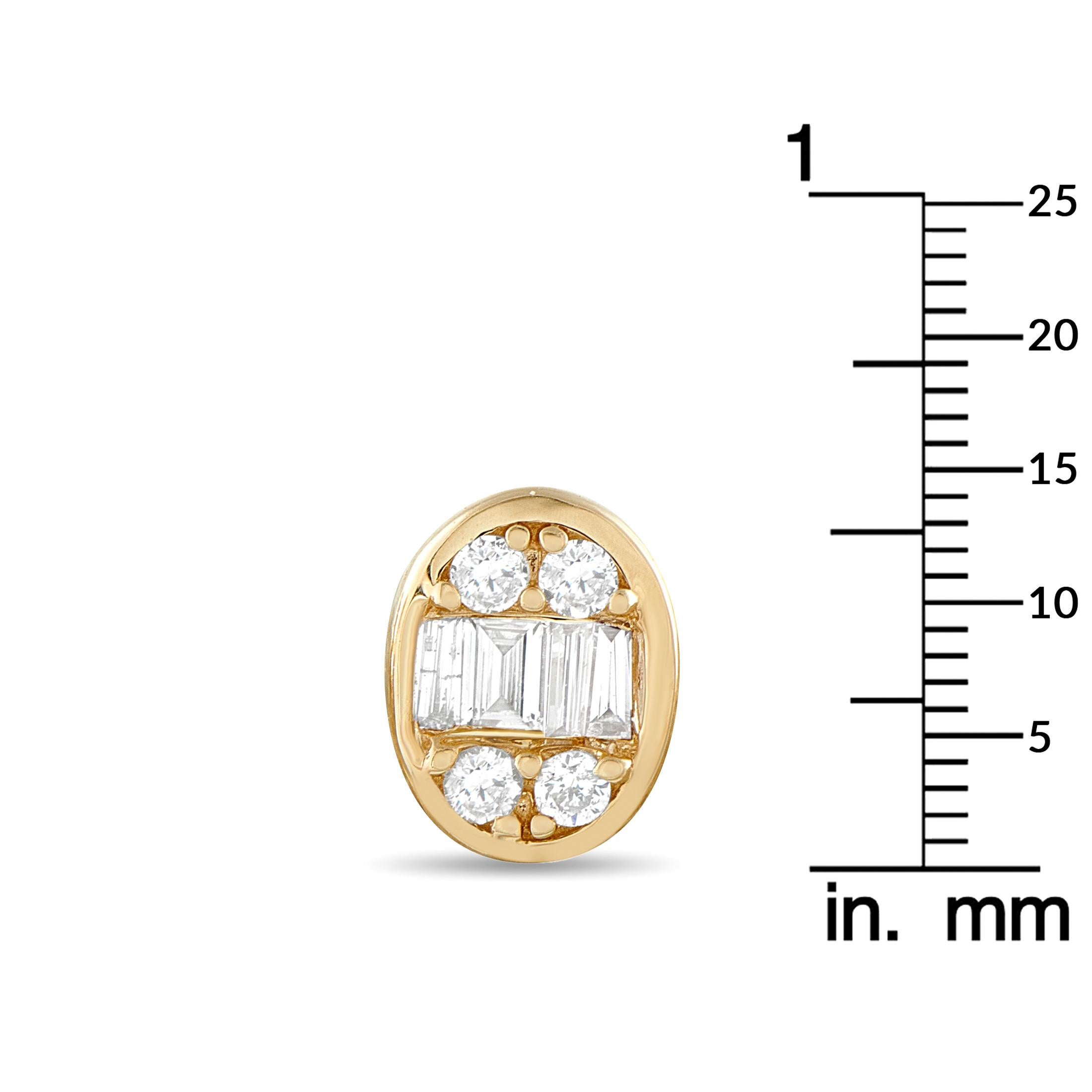 14K Yellow Gold 0.40ct Diamond Cluster Oval Stud Earrings ER305263-Y en Nuevo estado para la venta en Southampton, PA