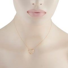 14K Gelbgold 0,40ct Diamant-Herz-Anhänger Halskette PN16833-Y