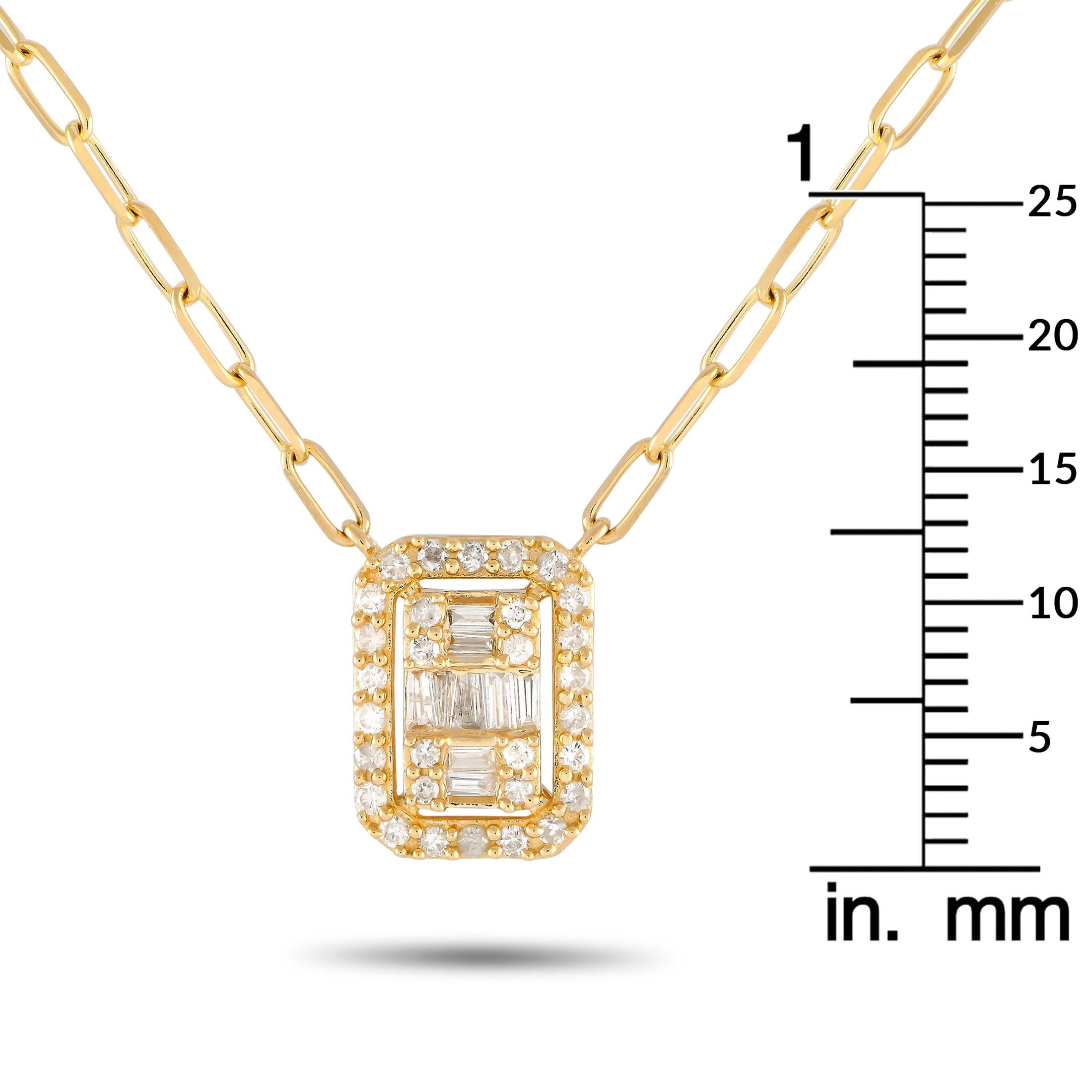 14K Yellow Gold 0.40ct Diamond Necklace NK01469 In New Condition For Sale In Southampton, PA