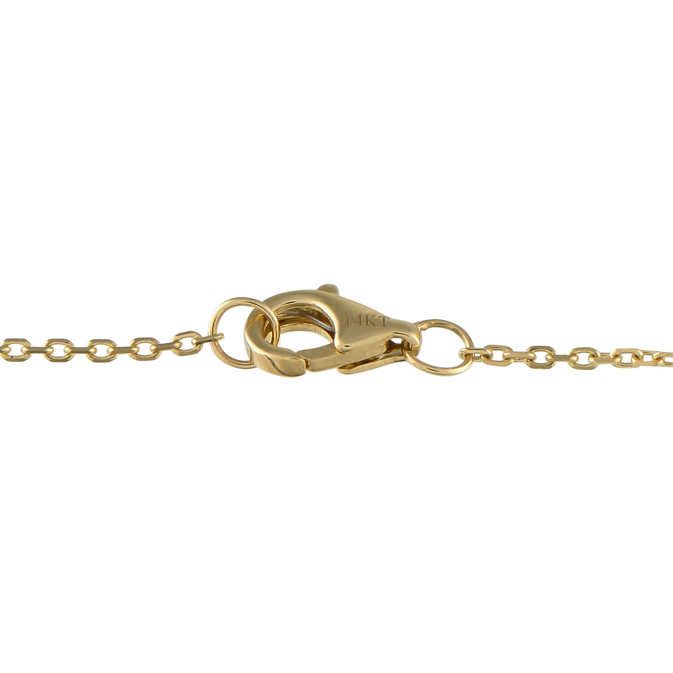 Round Cut 14K Yellow Gold 0.40ct Diamond Station Bracelet For Sale
