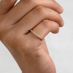 14K Yellow Gold 0.42 Carat Diamond Pavé Full Eternity Wedding Band Ring