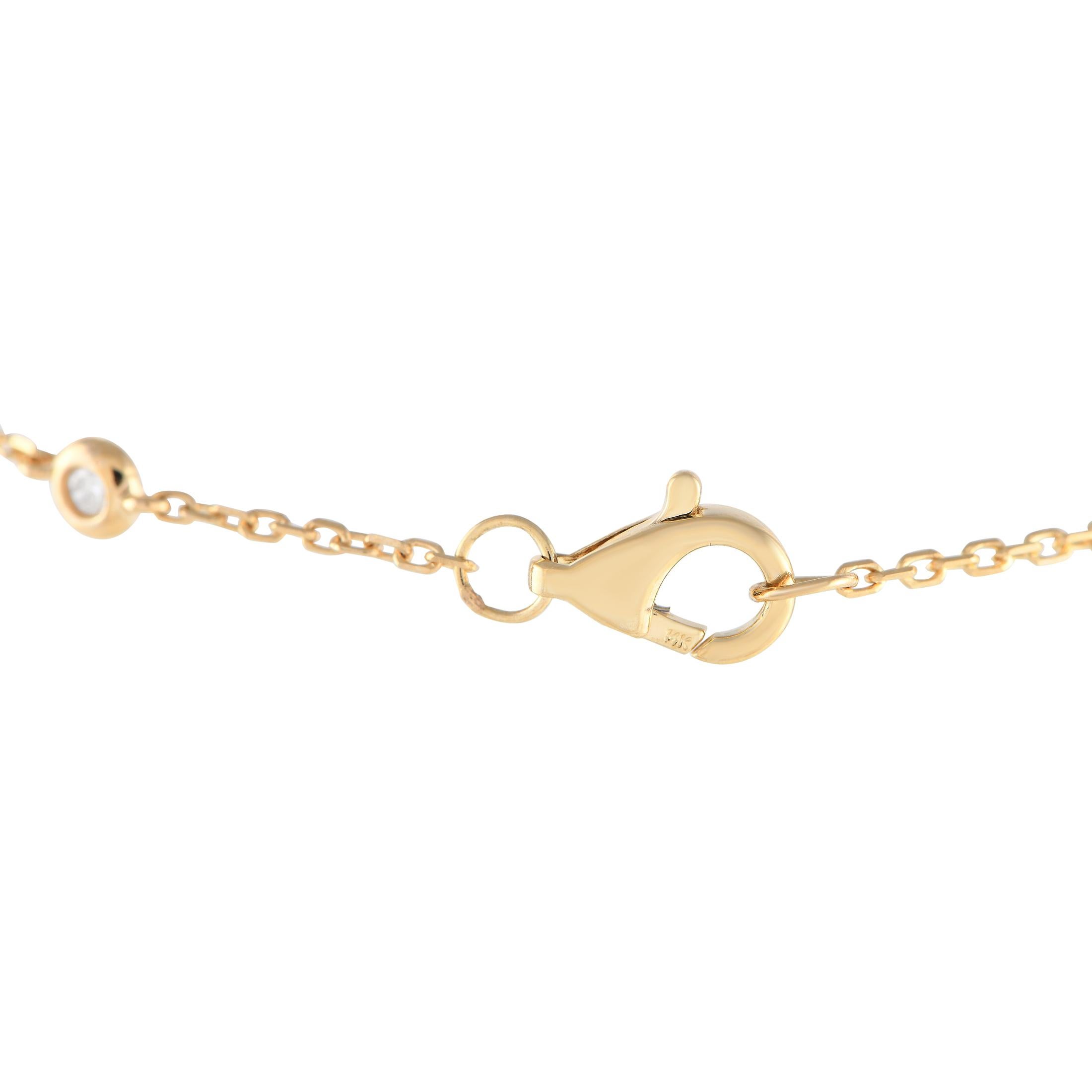 Round Cut 14K Yellow Gold 0.45ct Diamon Bracelet For Sale