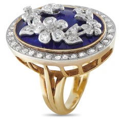 14K Gelbgold 0,45ct Diamant und Emaille Ring MF26-031726