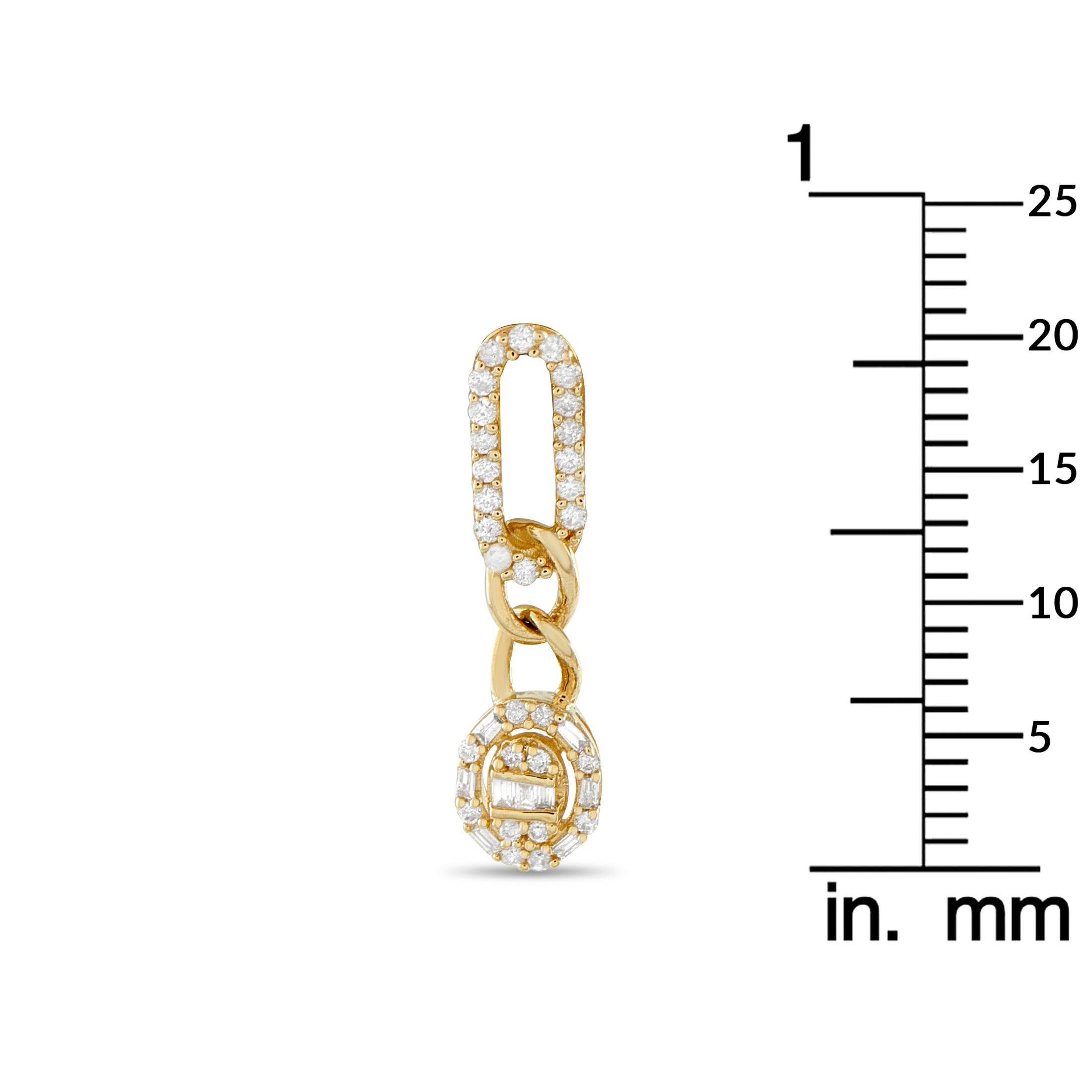 14K Yellow Gold 0.45ct Diamond Oval Drop Earrings ER29998-Y In New Condition For Sale In Southampton, PA