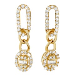 14K Yellow Gold 0.45ct Diamond Oval Drop Earrings ER29998-Y
